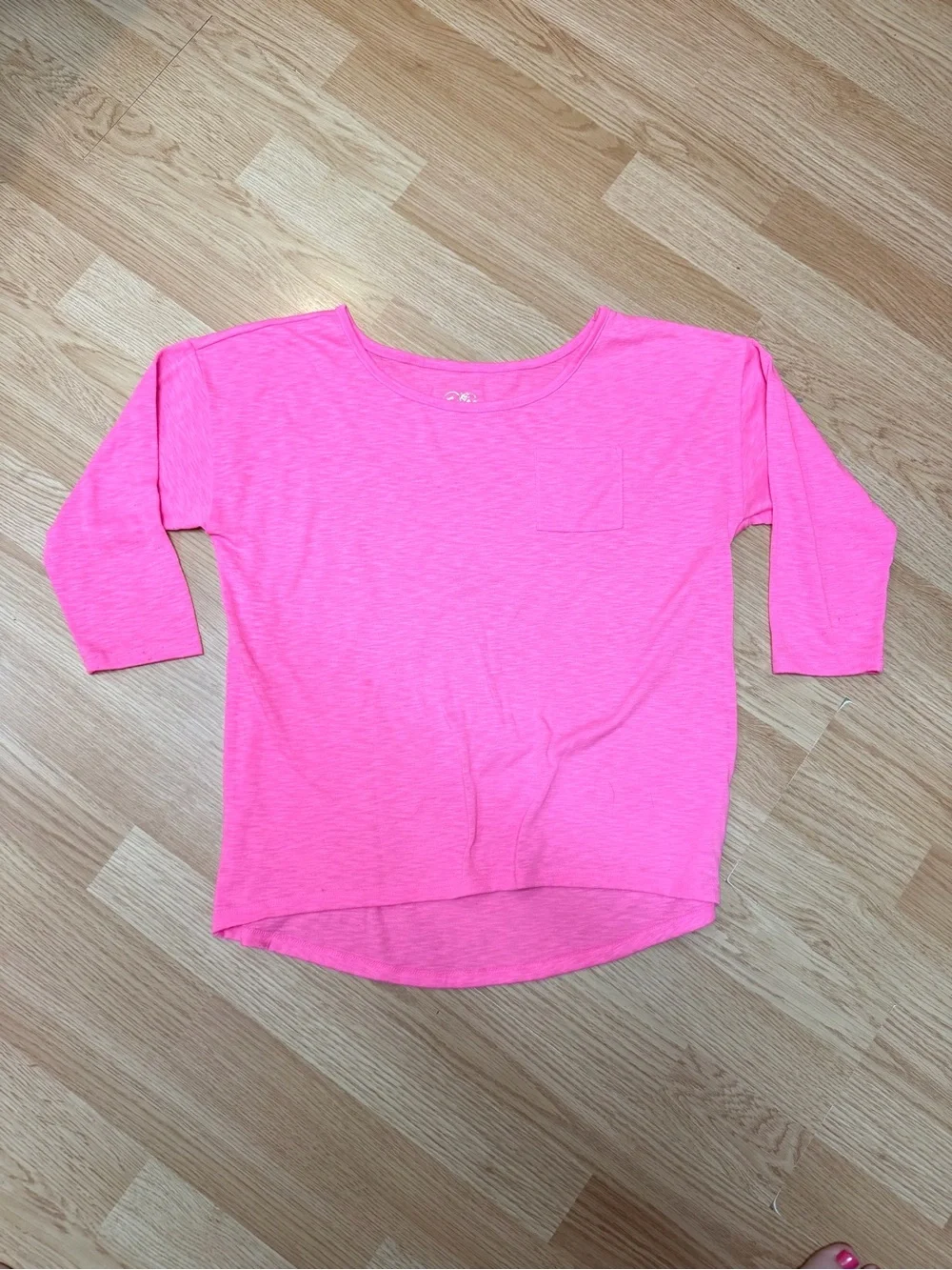 Justice Girls Size 14 Neon Long Sleeve Graphic Tops Bundle Pink Yellow 2 Piece